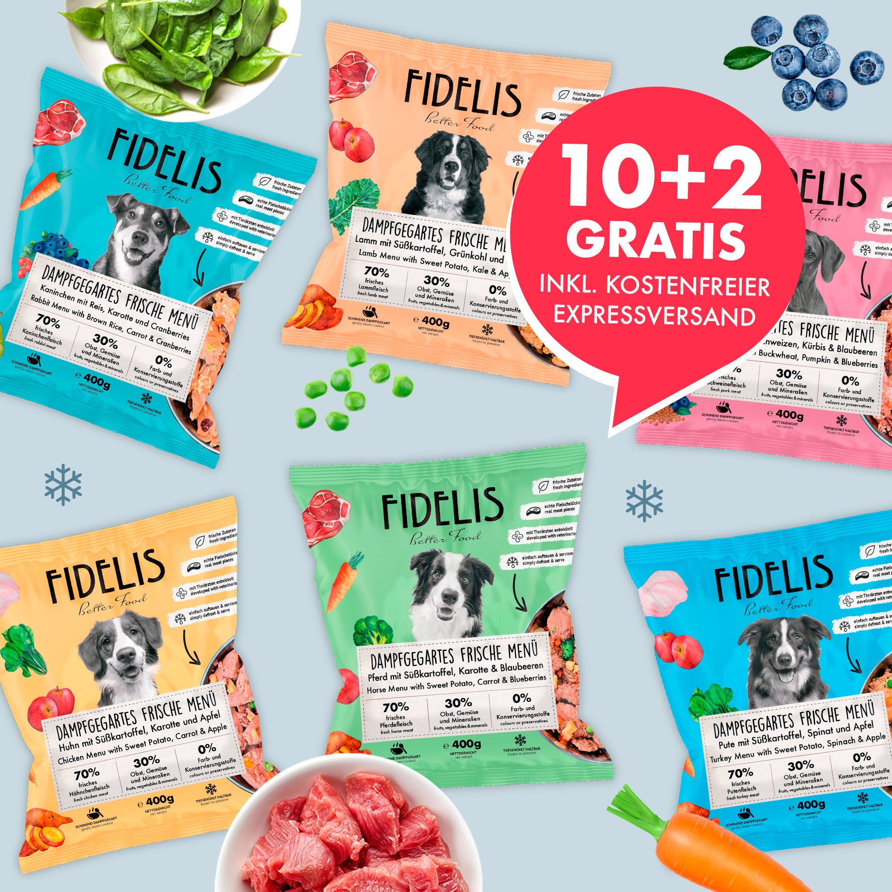 Kennenlern-Bundle: Frische Menüs im Beutel (10 + 2 Gratis)
