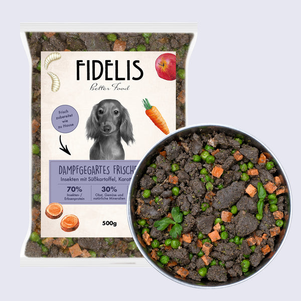 Gekochtes Hundefutter: Insekten
