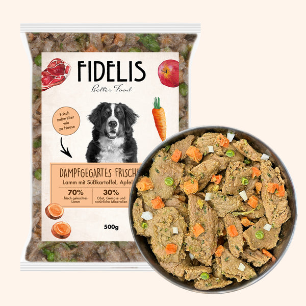 Gekochtes Hundefutter: Lamm