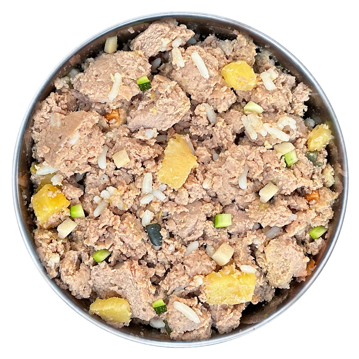 gekochtes Frische-Menü Huhn mit Reis. gekochtes Frische-Menü Huhn mit Reis.