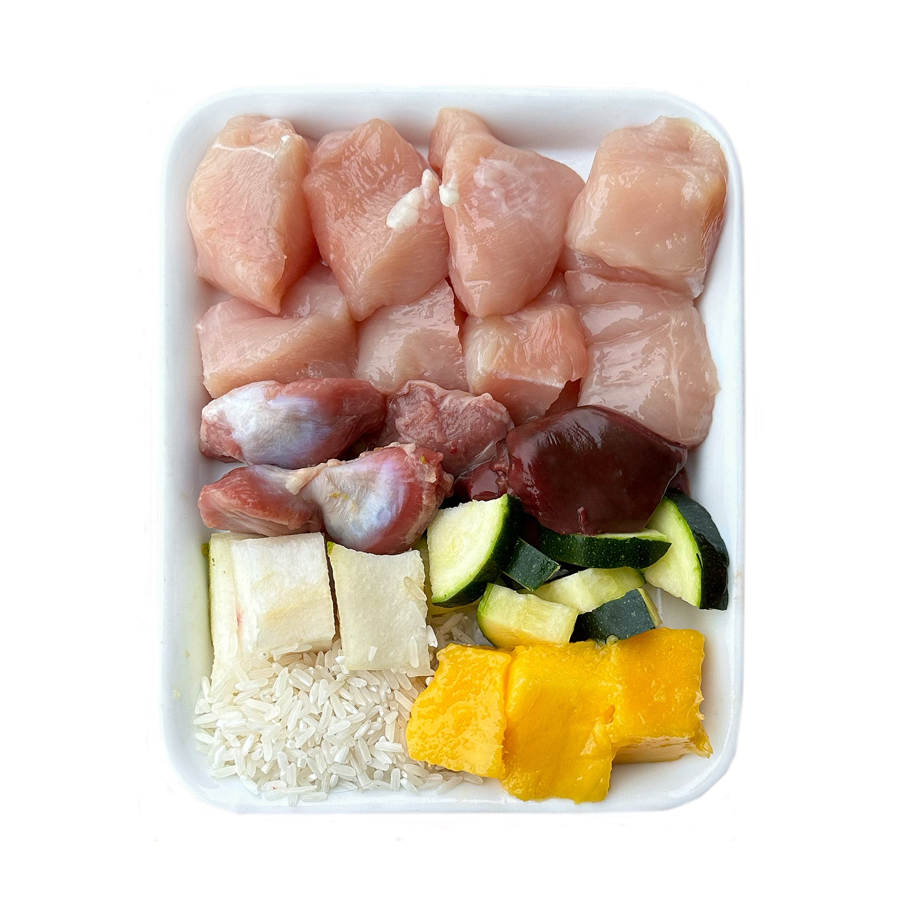 Huhn mit Reis, Zucchini und Mango (500g) gefroren