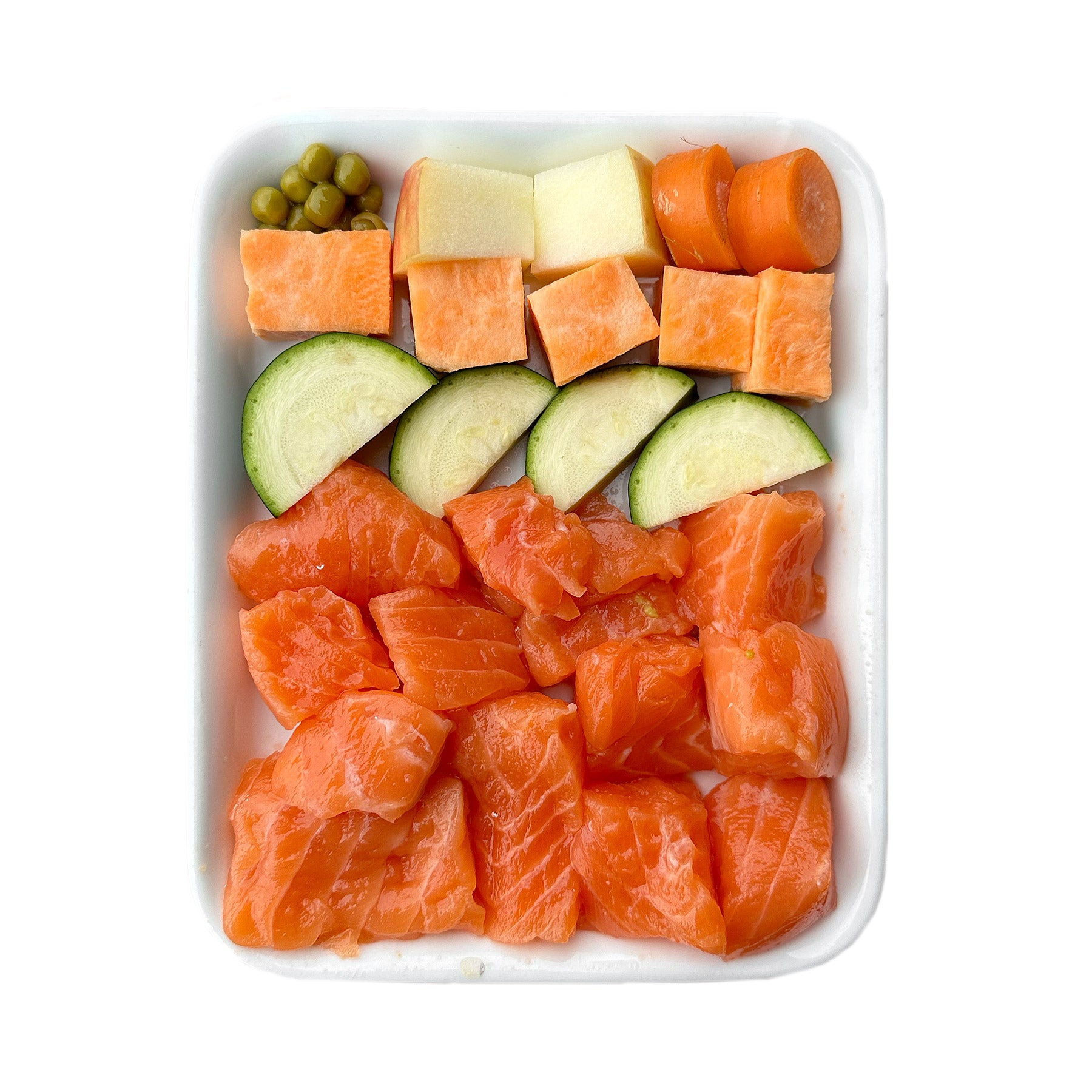 Lachs mit Süßkartoffel, Erbsen und Zucchini (500g) gefroren