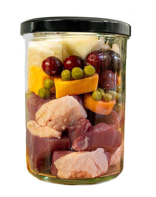 Probier-Glas: Frische-Menü Ente mit Süßkartoffel, Birne und Cranberries (400g)